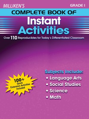 cover image of Milliken's Complete Book of Instant Activities - Grade 1